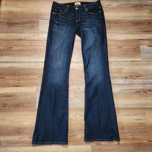 Paige Canyon Boot Jeans Women's 29 Dark Blue Low-Rise Denim Long Y2K